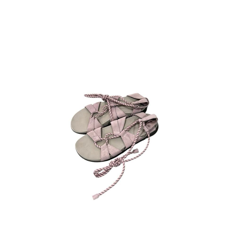 Chaco Women’s Pink Purple Leather Comfort Sandals Lace Up Ankle Tie Womens 7